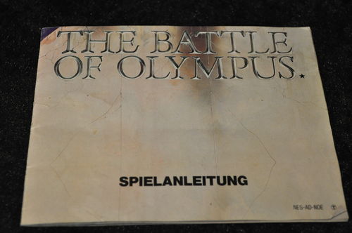 The Battle Of Olympus Nintendo Nes Manual NES-AD-NOE