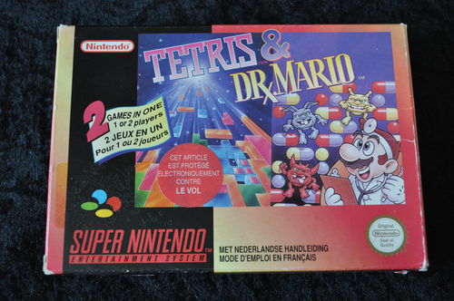 Tetris & Dr. Mario Nintendo SNES Boxed PAL
