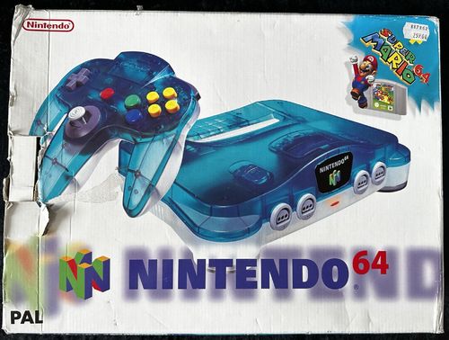 Nintendo 64 Console Clear Blue + Super Mario 64 Boxed NUS-S-TBWE-EUR